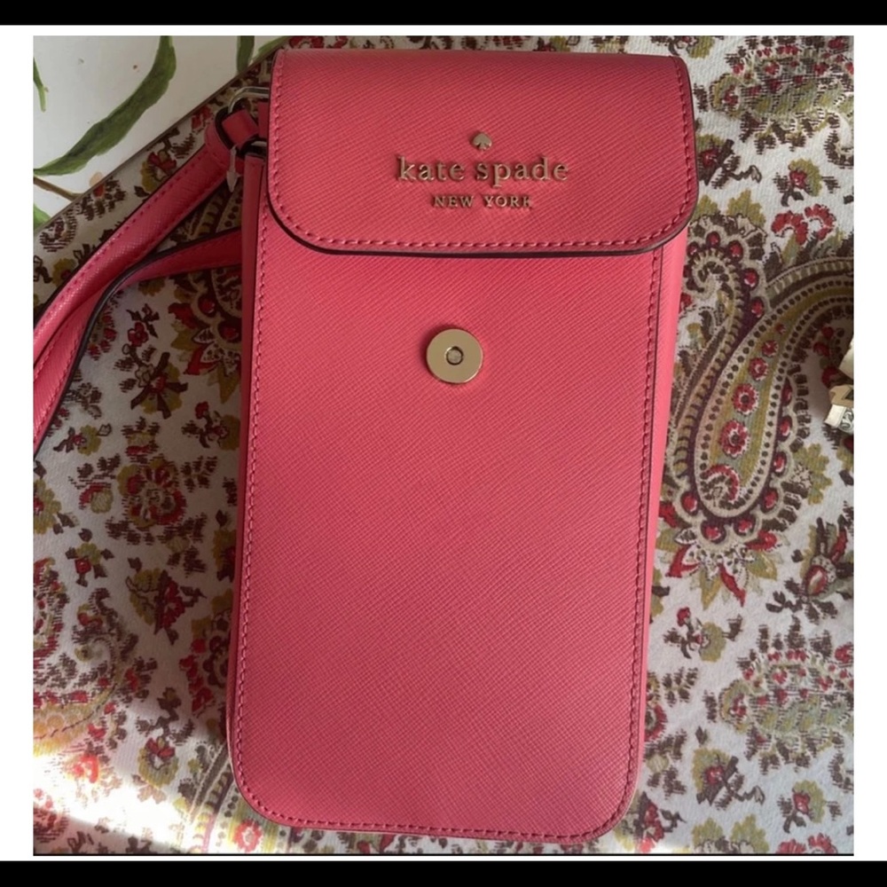 Kate Spade Vibrant Pink Crossbody Bag with Gold Accents